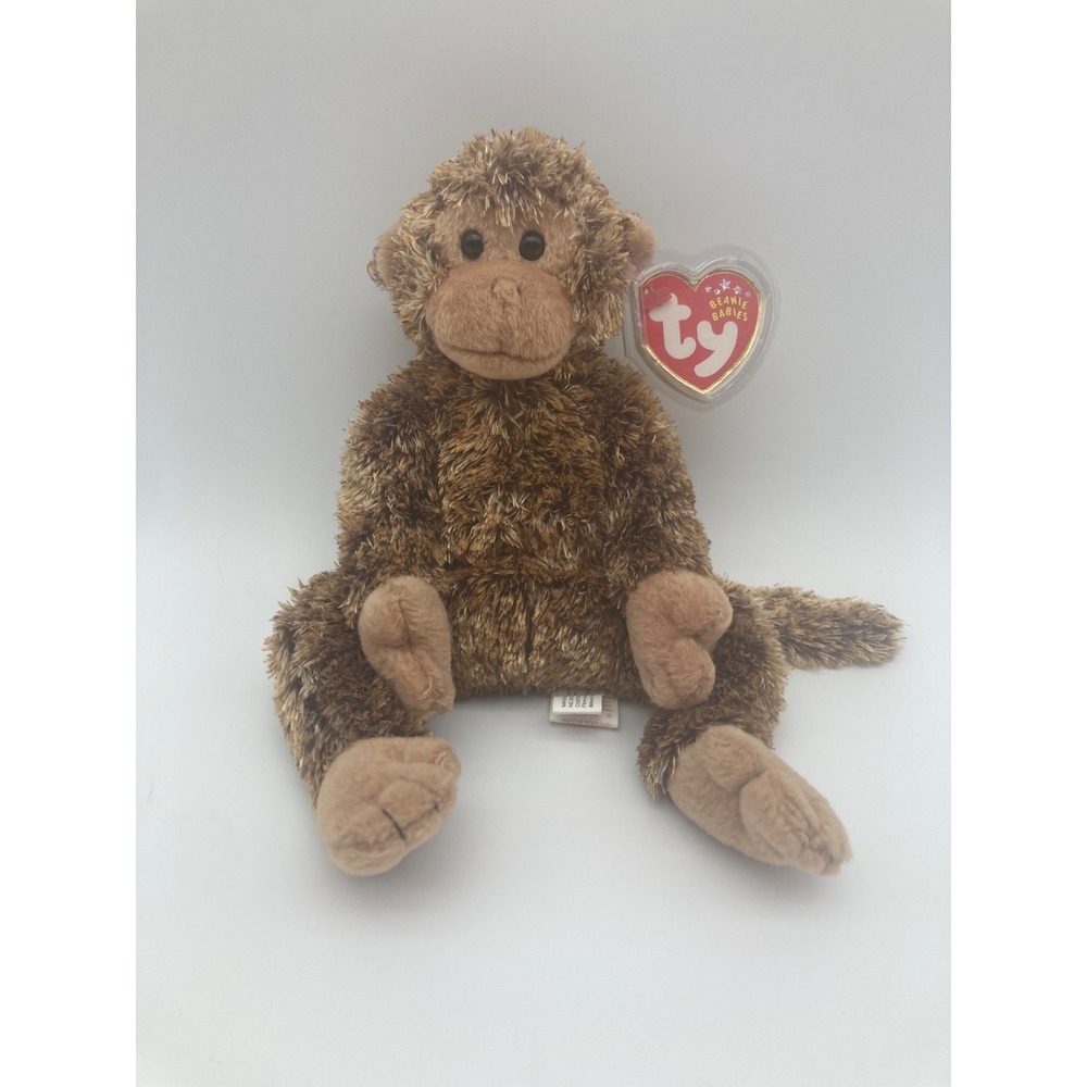 Ty Beanie Baby - Bonsai - Brown Monkey Plush Toy 6 Inch With Tag